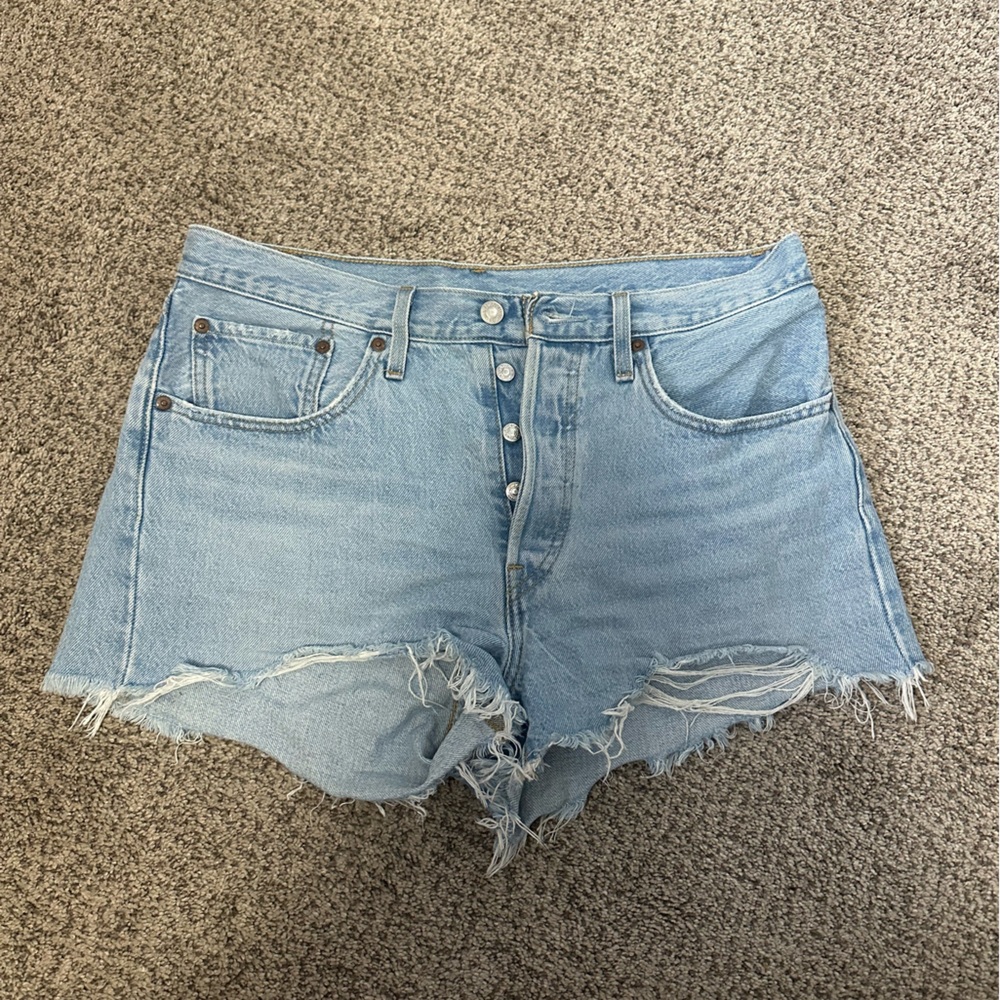 501 Levi High Rise Denim Shorts